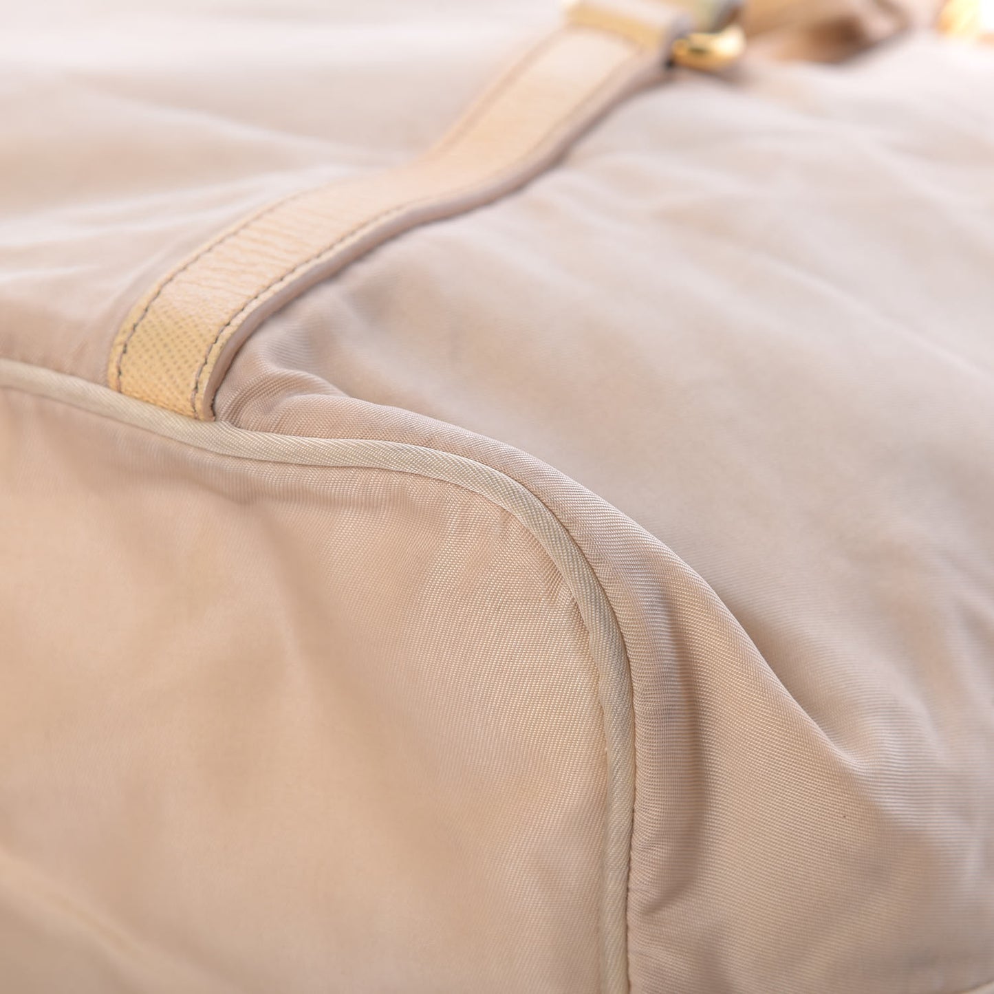 Tessuto Nylon Nappa Shoulder Bag Beige