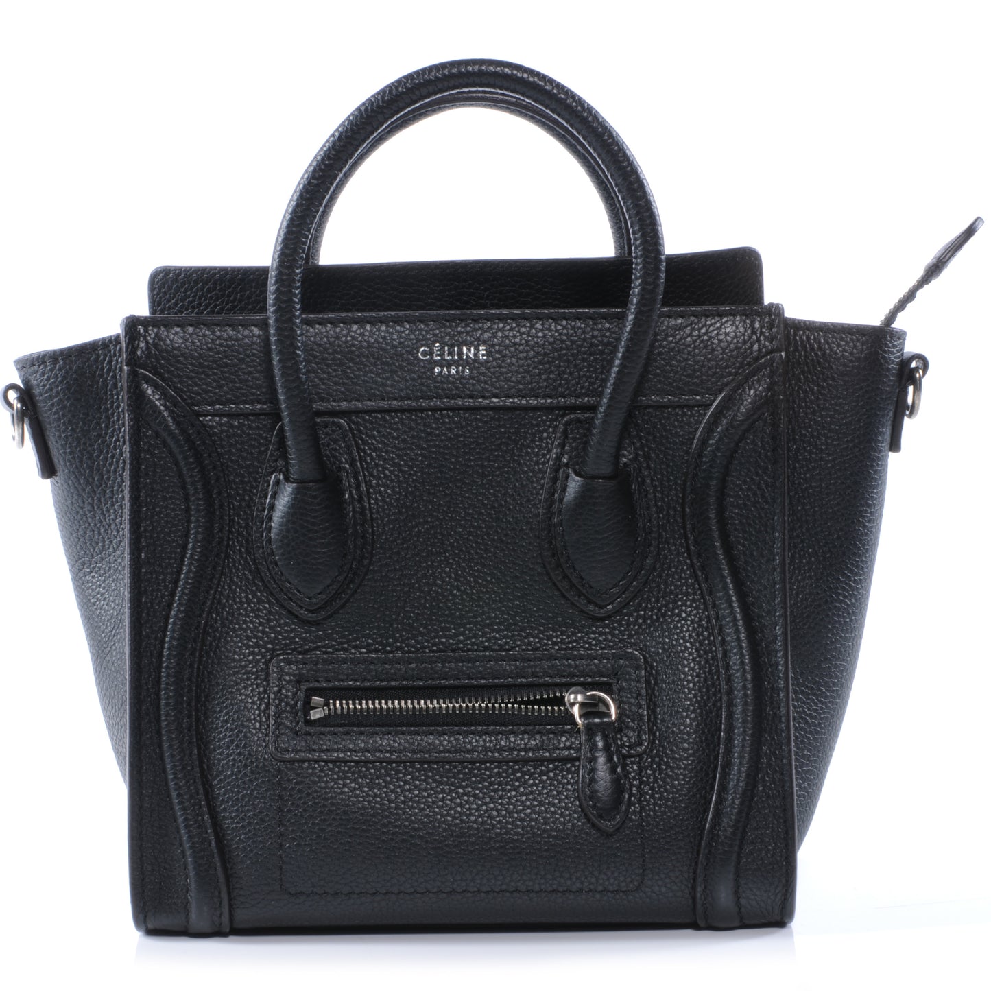 Drummed Leather Nano Luggage Black