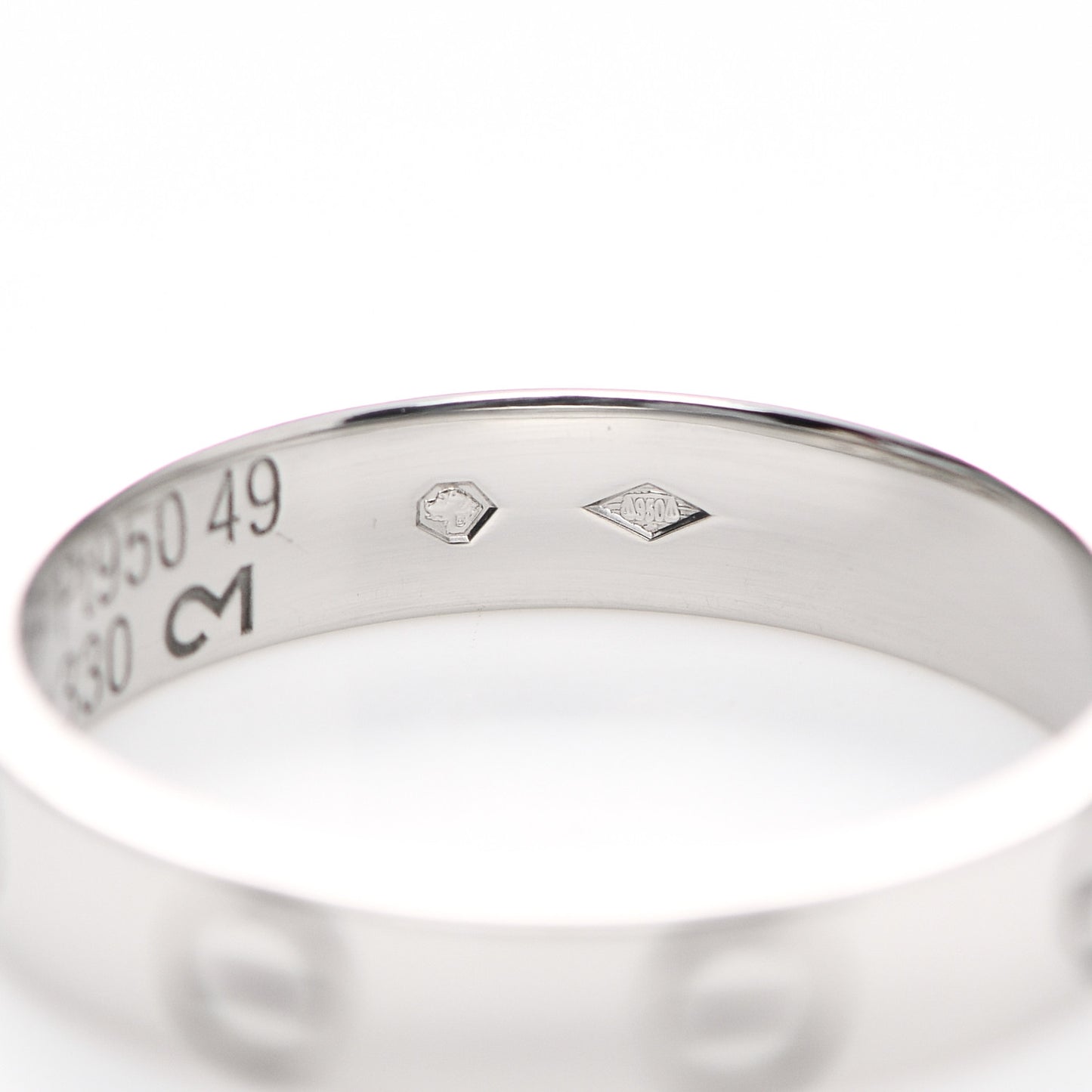 Platinum 3.5mm LOVE Wedding Band Ring 49 4.75