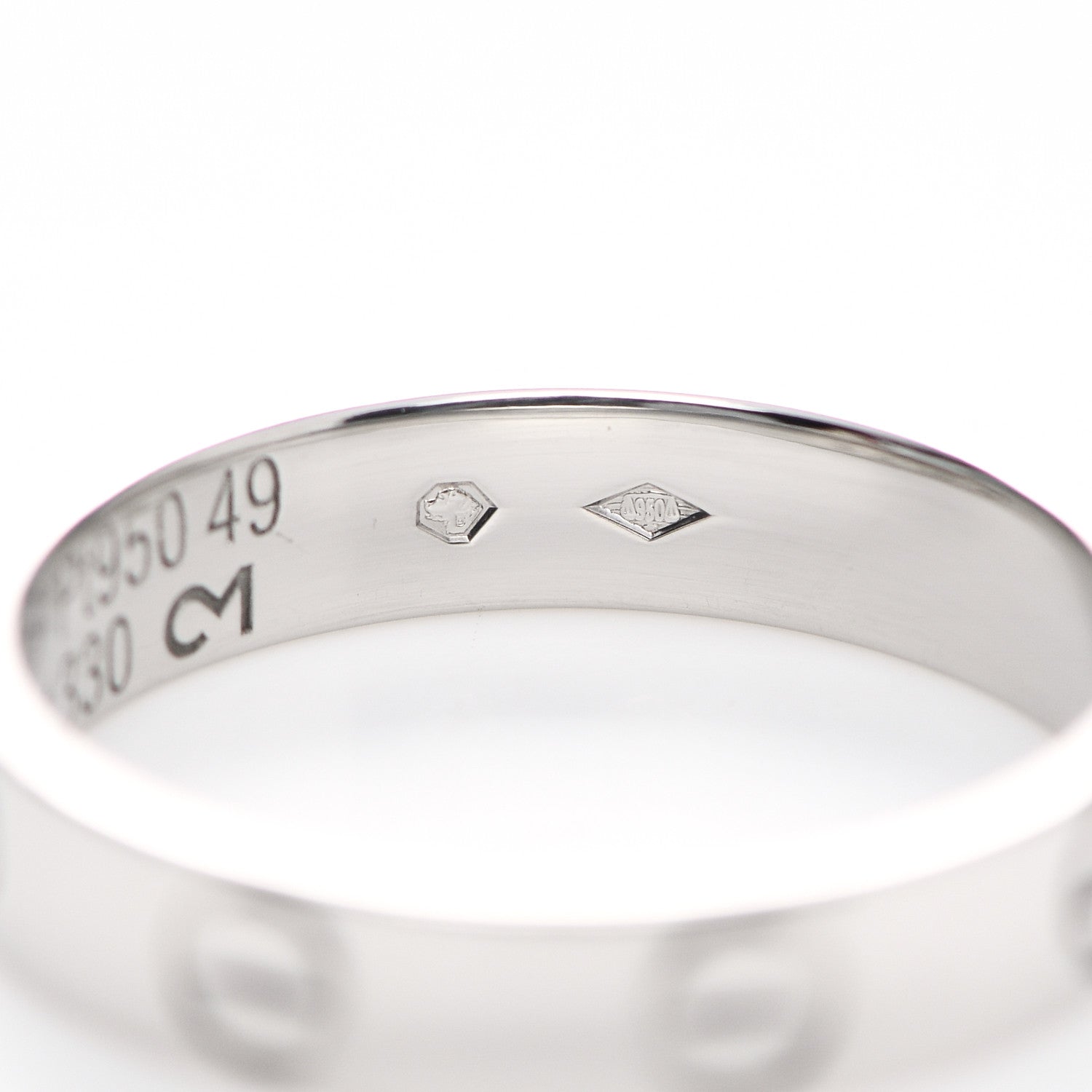 Cartier Platinum 3.5mm LOVE Wedding Band Ring 49 4.75 5 of 6