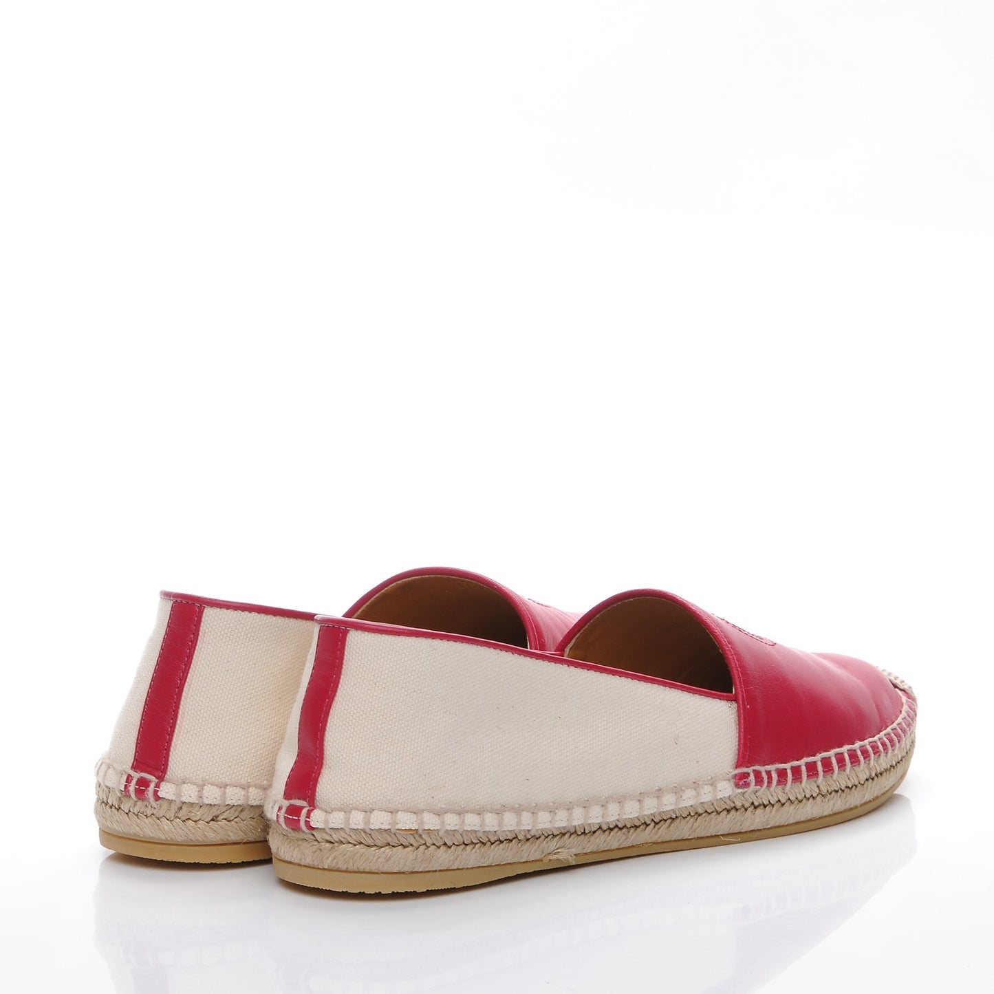 Calfskin Canvas Espadrilles 37.5 Greggio Petunia