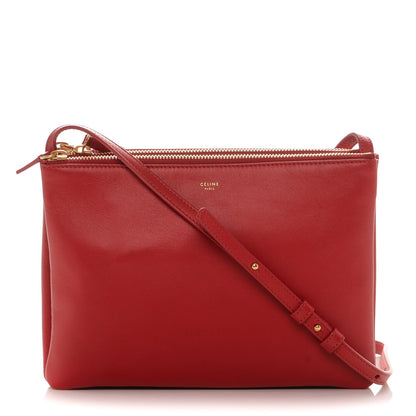 Celine Lambskin Large Trio Crossbody Bag Red 1 of 6