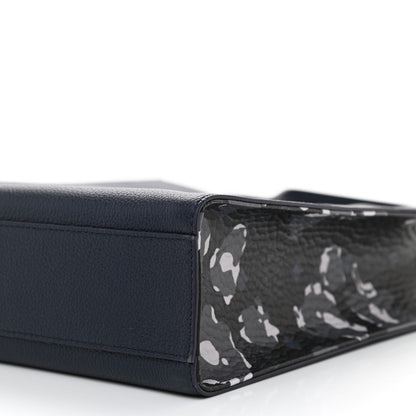 MCM Grained Calfskin Camouflage Small Aren Tote Navy 9 of 9