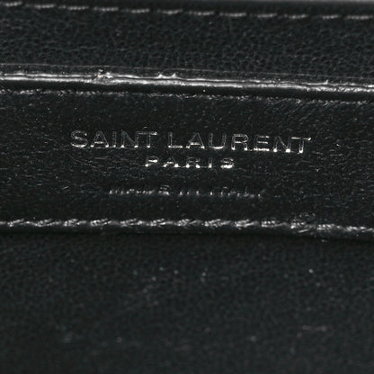 Saint Laurent Grain De Poudre Textured Mixed Matelasse Triquilt Medium Monogram Satchel Black 6 of 11