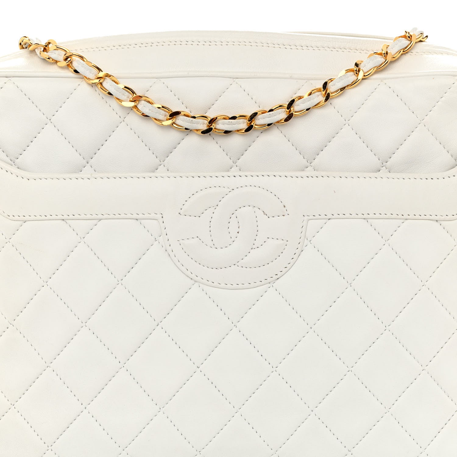 Chanel Lambskin Quilted Tassel Camera Case White 9 of 11