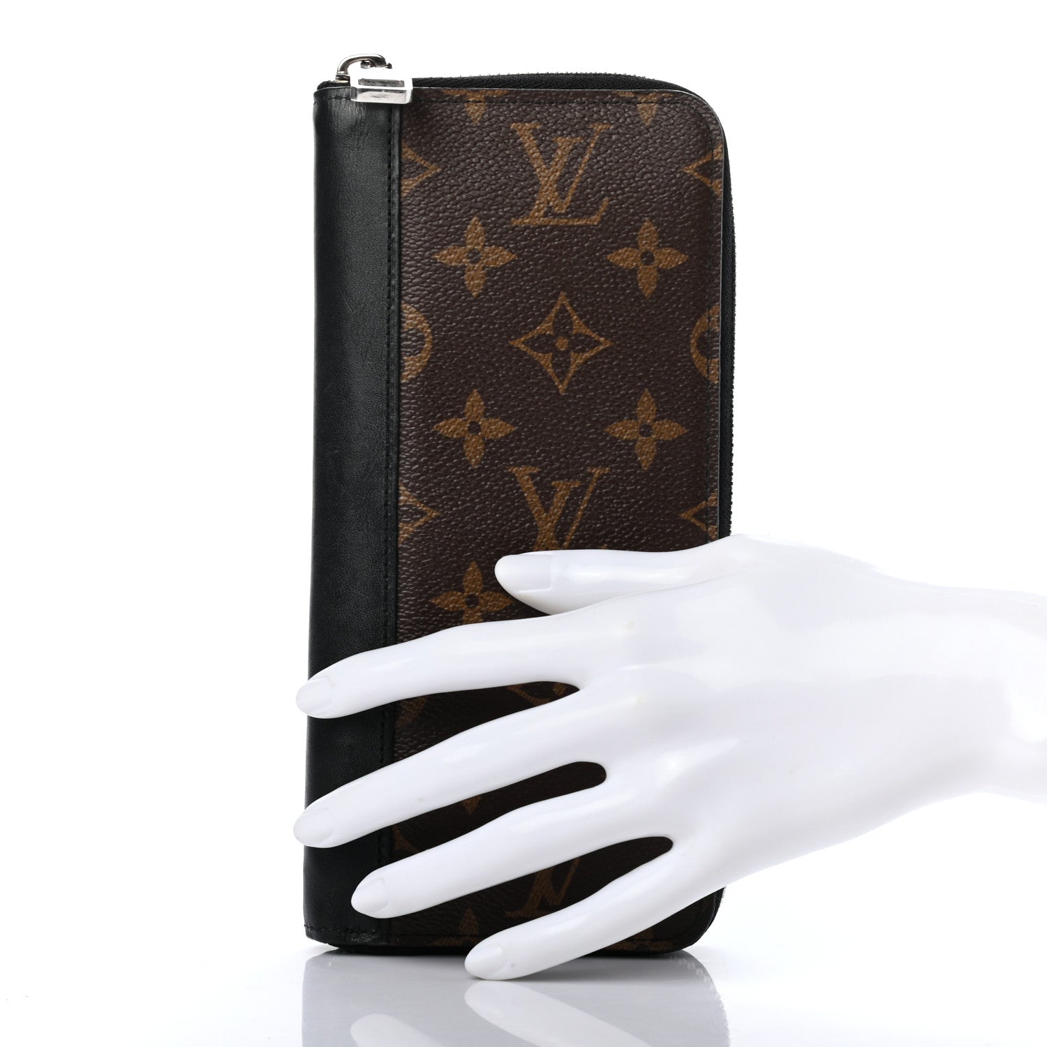 Louis Vuitton Monogram Macassar Vertical Zippy Wallet 2 of 6