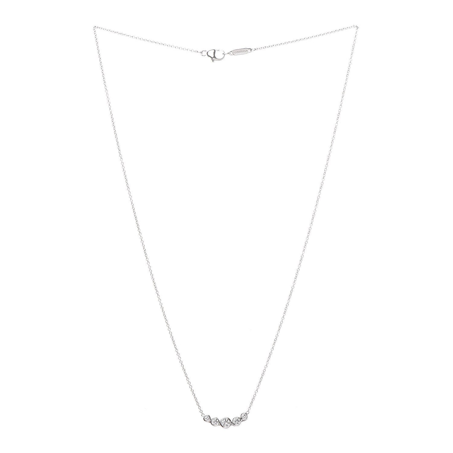 Platinum Diamond Jazz Graduated Pendant Necklace