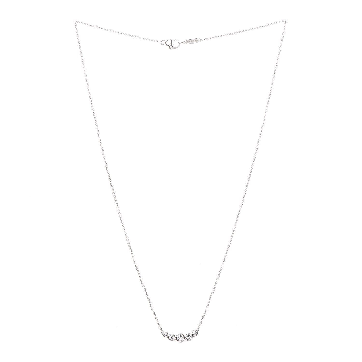 Tiffany Platinum Diamond Jazz Graduated Pendant Necklace 3 of 8