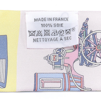 Hermes Silk Les Voitures Exquises Twilly Rose Pale Jaune Pale 3 of 4