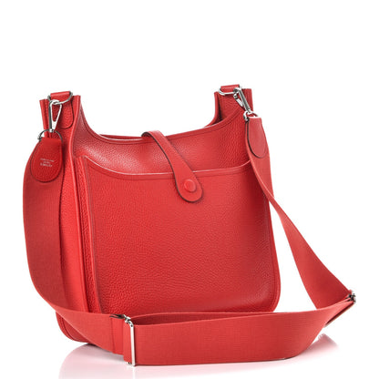 Hermes Taurillon Clemence Evelyne III PM Rouge Tomate 3 of 8
