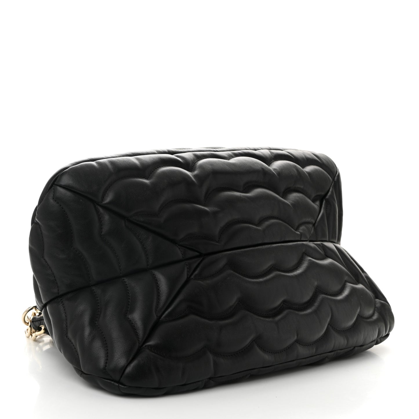 Quilted Calfskin Juana Shoulder Bag Black