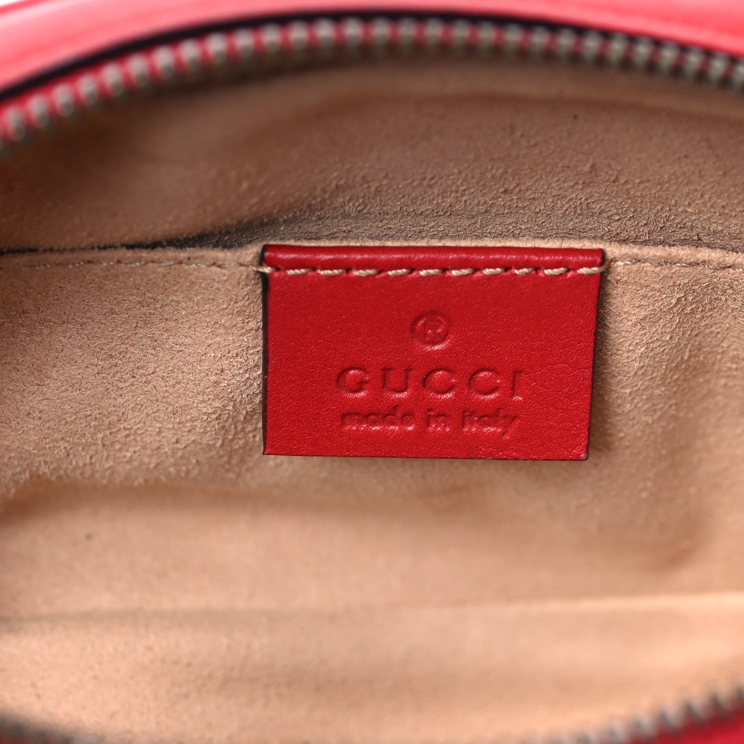 Gucci Calfskin Matelasse GG Marmont Belt Bag 75 30 Hibiscus Red 6 of 9