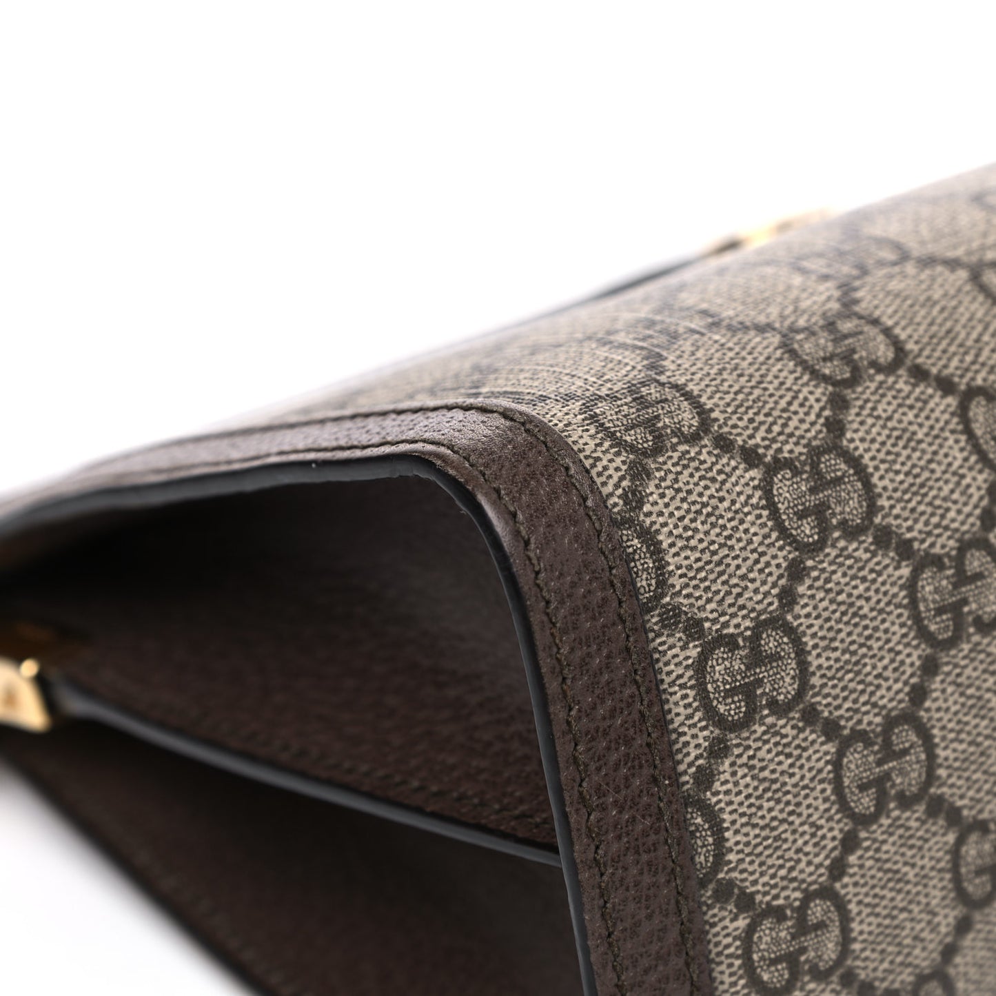 GG Supreme Monogram Web Medium Ophidia Chain Shoulder Bag Brown