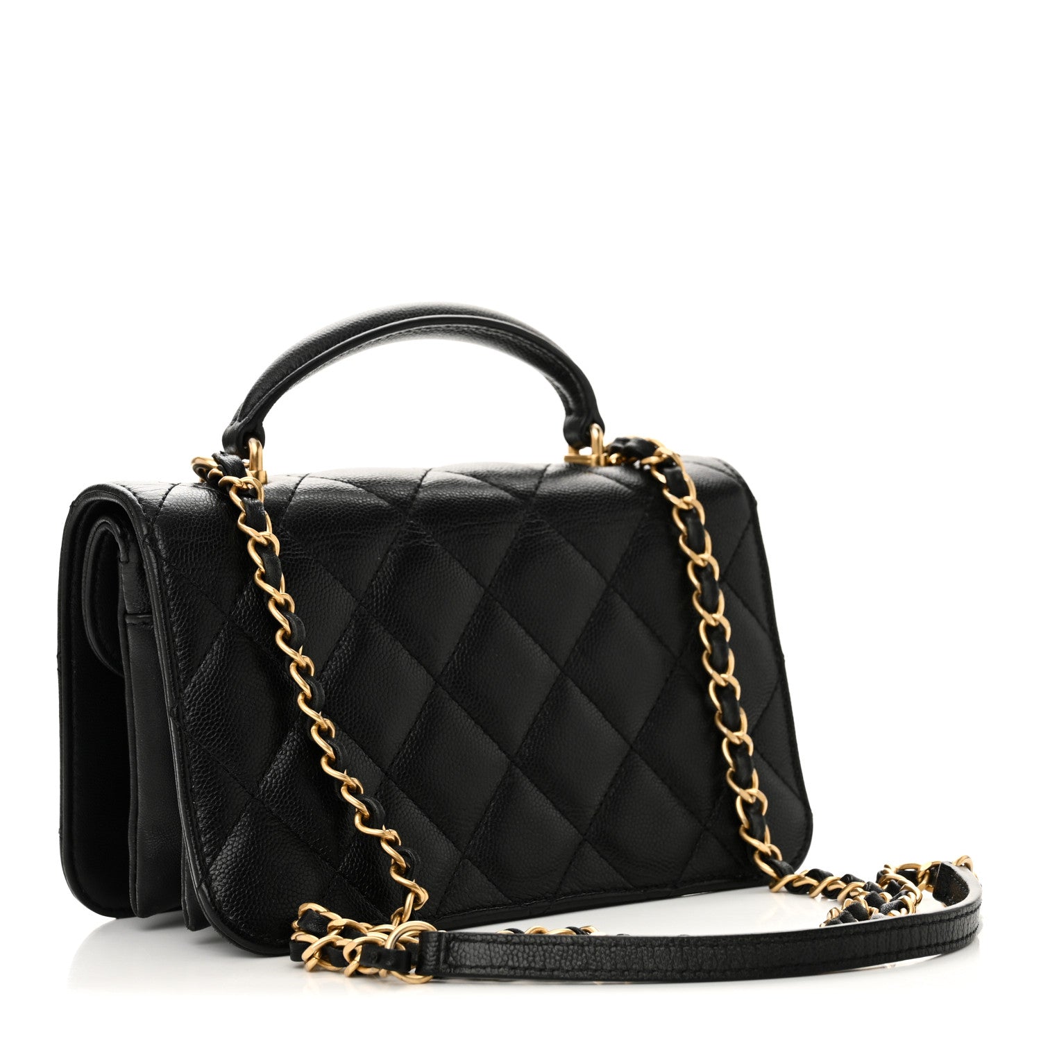 Chanel Caviar Quilted Mini Top Handle Flap Black 3 of 10