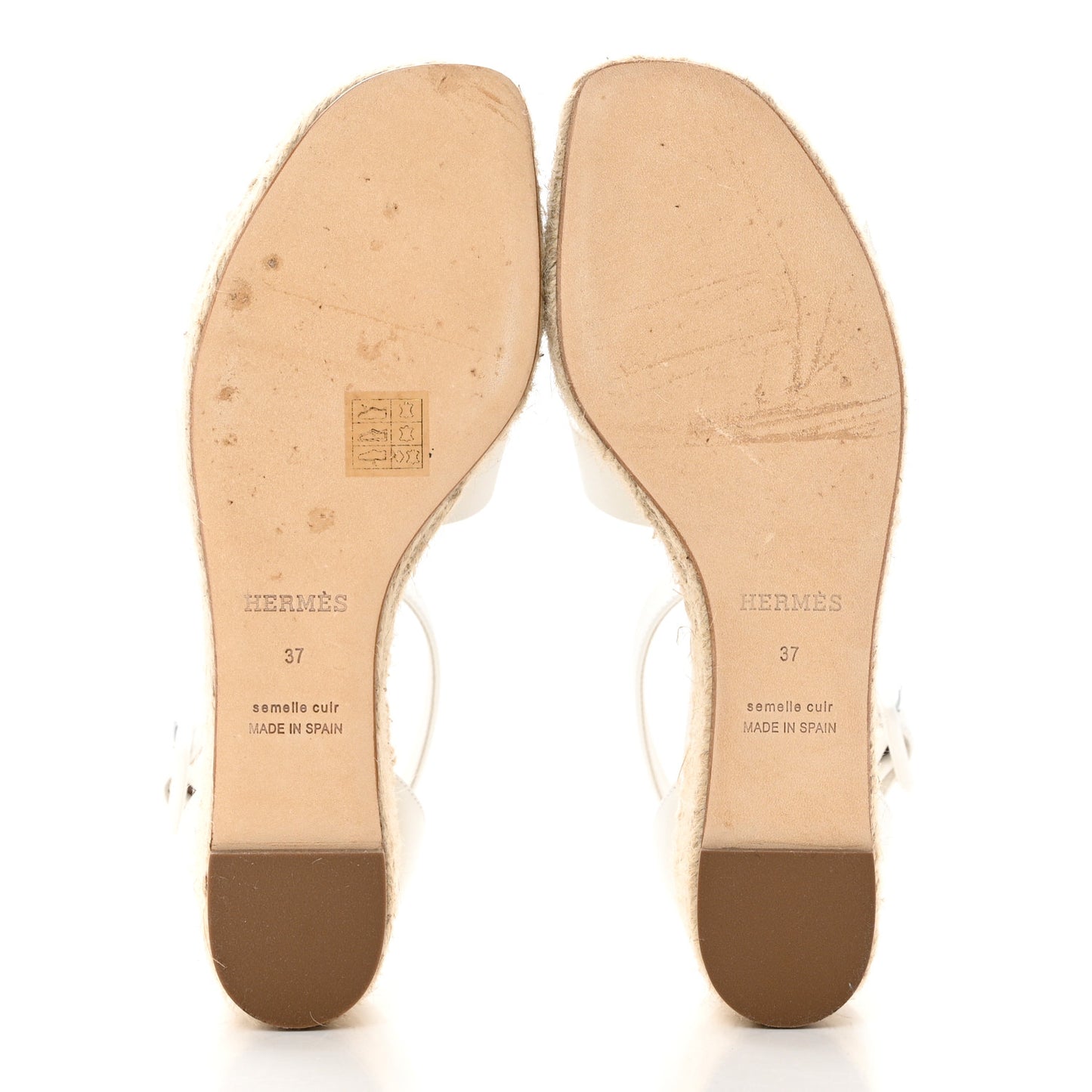 Goatskin Elda Espadrille Wedge Sandals 37 White