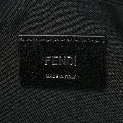 Fendi Glazed Fabric Vitello Liberty FF 1974 Diagonal Medium Camera Case Black Sunflower 6 of 8