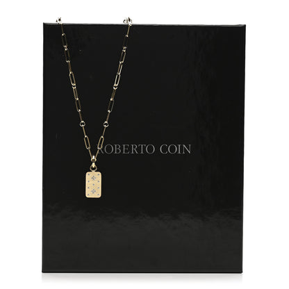 Roberto Coin 18K Yellow Gold Diamond Venetian Princess Tag Pendant Necklace 7 of 7