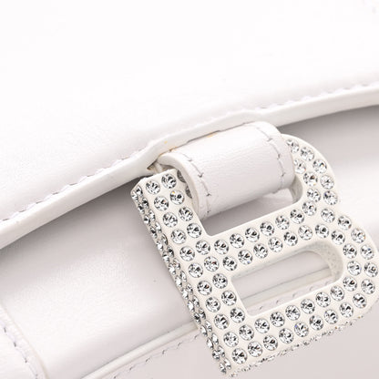 Balenciaga Shiny Box Calfskin Strass Hourglass Chain Bag White 10 of 11