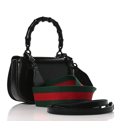 Gucci Boarded Dyana Lux Calfskin Web Monochrome Small Bamboo 1947 Top Handle Bag Black 3 of 10