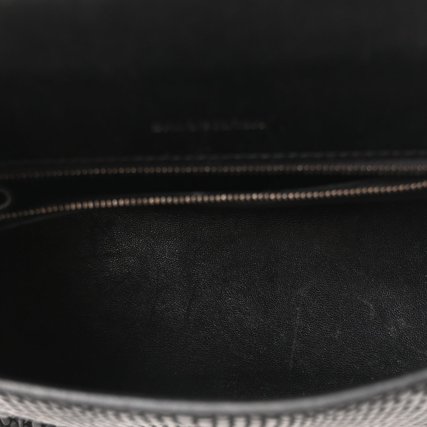 Matte Calfskin Snake Embossed Tonal B Small Hourglass Top Handle Bag Black