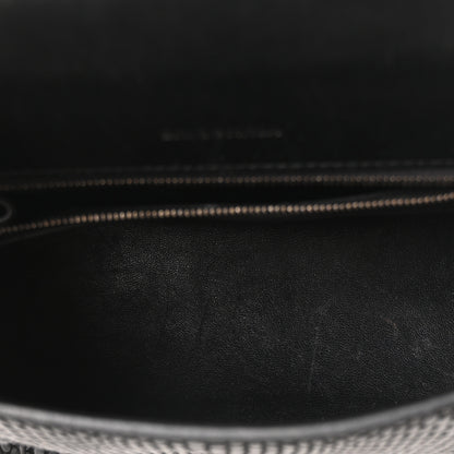 Balenciaga Matte Calfskin Snake Embossed Tonal B Small Hourglass Top Handle Bag Black 8 of 19