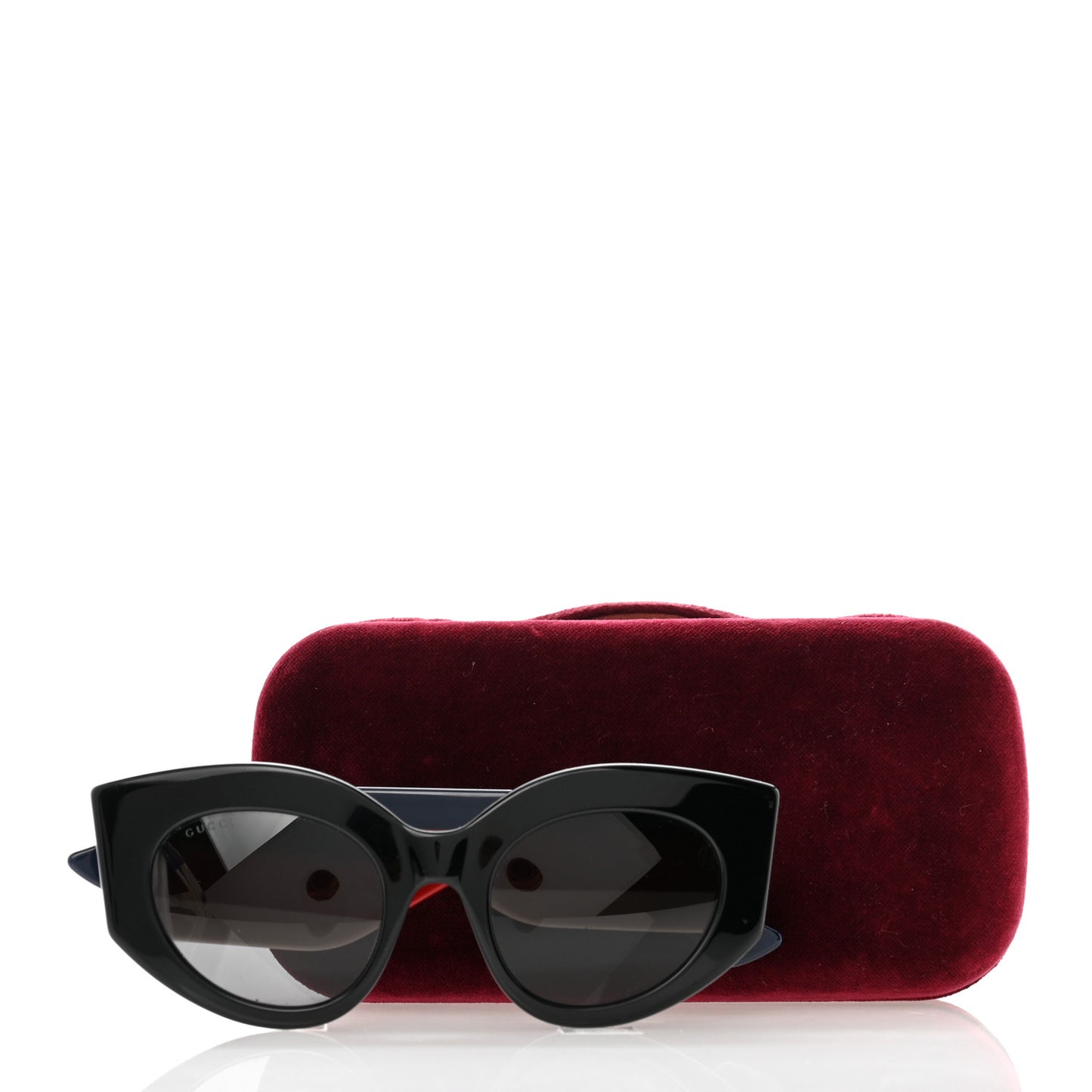 Acetate Oversized Rectangle Frame Web Sunglasses GG 0275/S Black