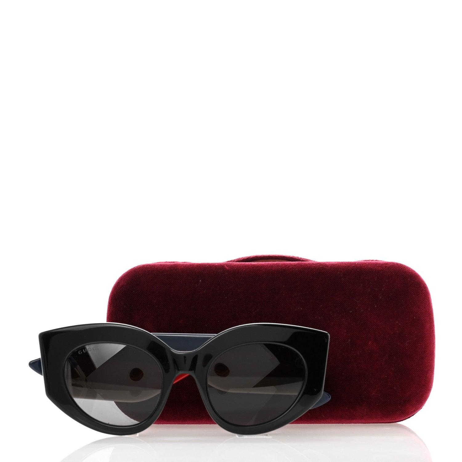 Gucci Acetate Oversized Rectangle Frame Web Sunglasses GG 0275/S Black 8 of 8