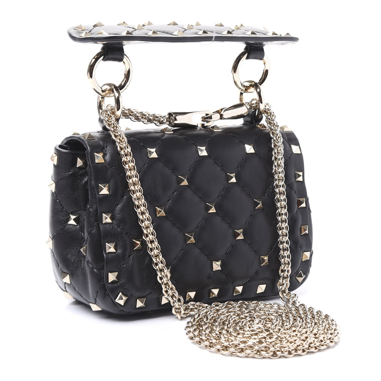 Valentino Garavani Nappa Micro Rockstud Spike Shoulder Bag Black 3 of 8