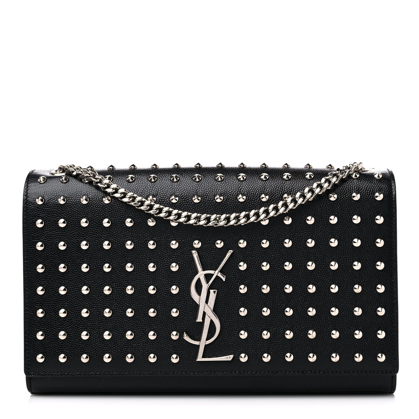 Grain De Poudre Studded Medium Monogram Kate Satchel Black