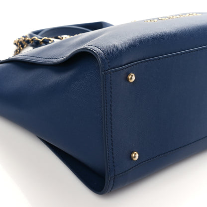 Chanel Caviar Small Studded Deauville Tote Navy 8 of 9