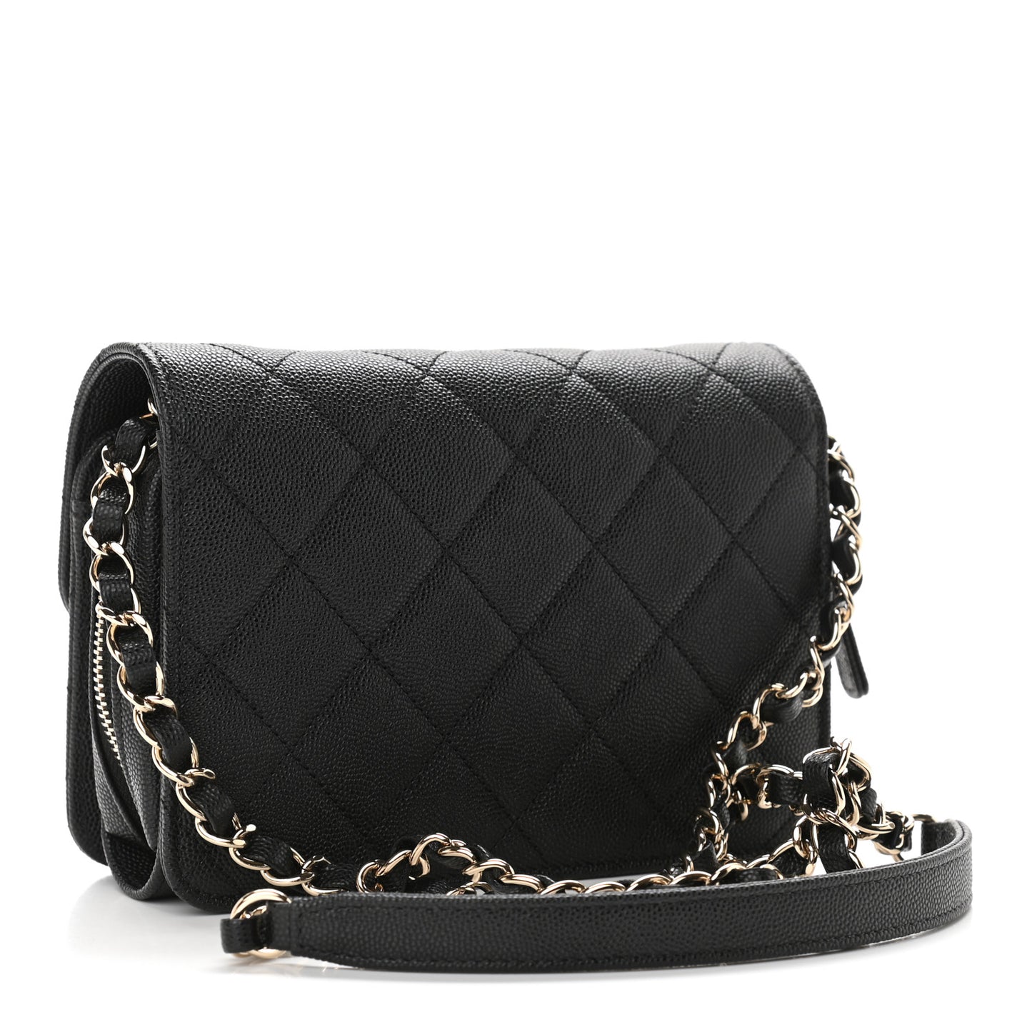 Caviar Quilted Like A Wallet Flap Black
