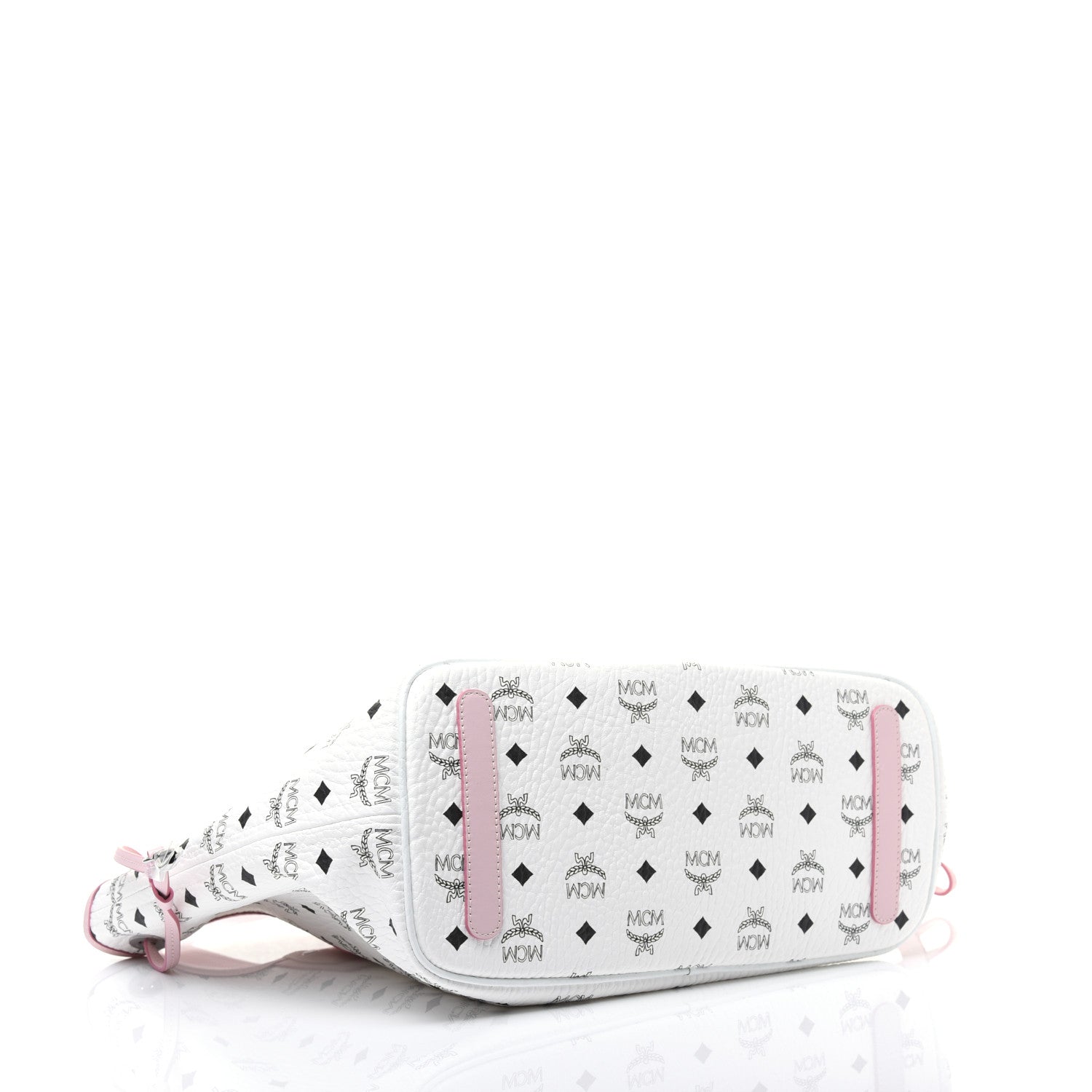 MCM Visetos Medium Liz Reversible Shopper Tote White Powder Pink 7 of 16