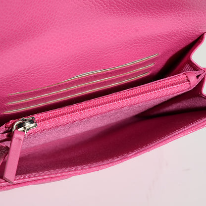 Chanel Caviar Quilted Flap Wallet Dark Pink 5 of 8