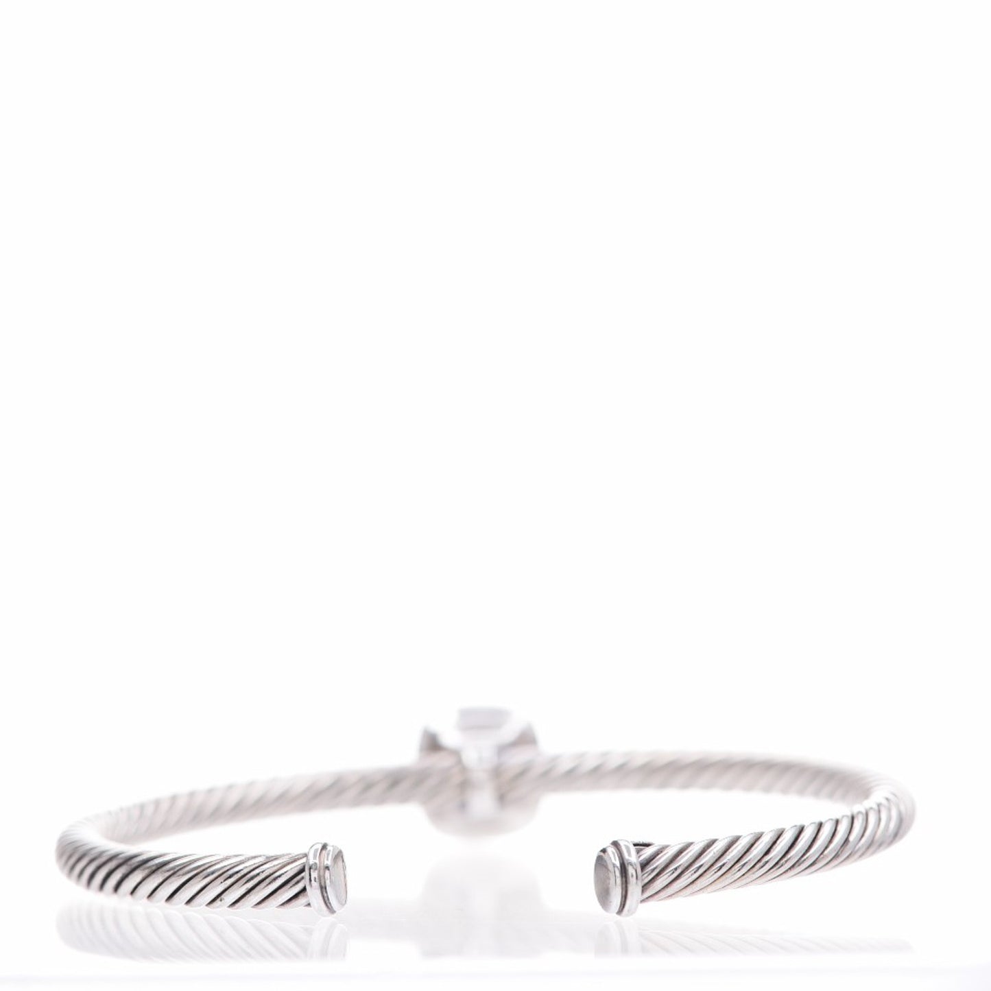Sterling Silver Diamond Blue Topaz 4mm Noblesse Cable Bracelet