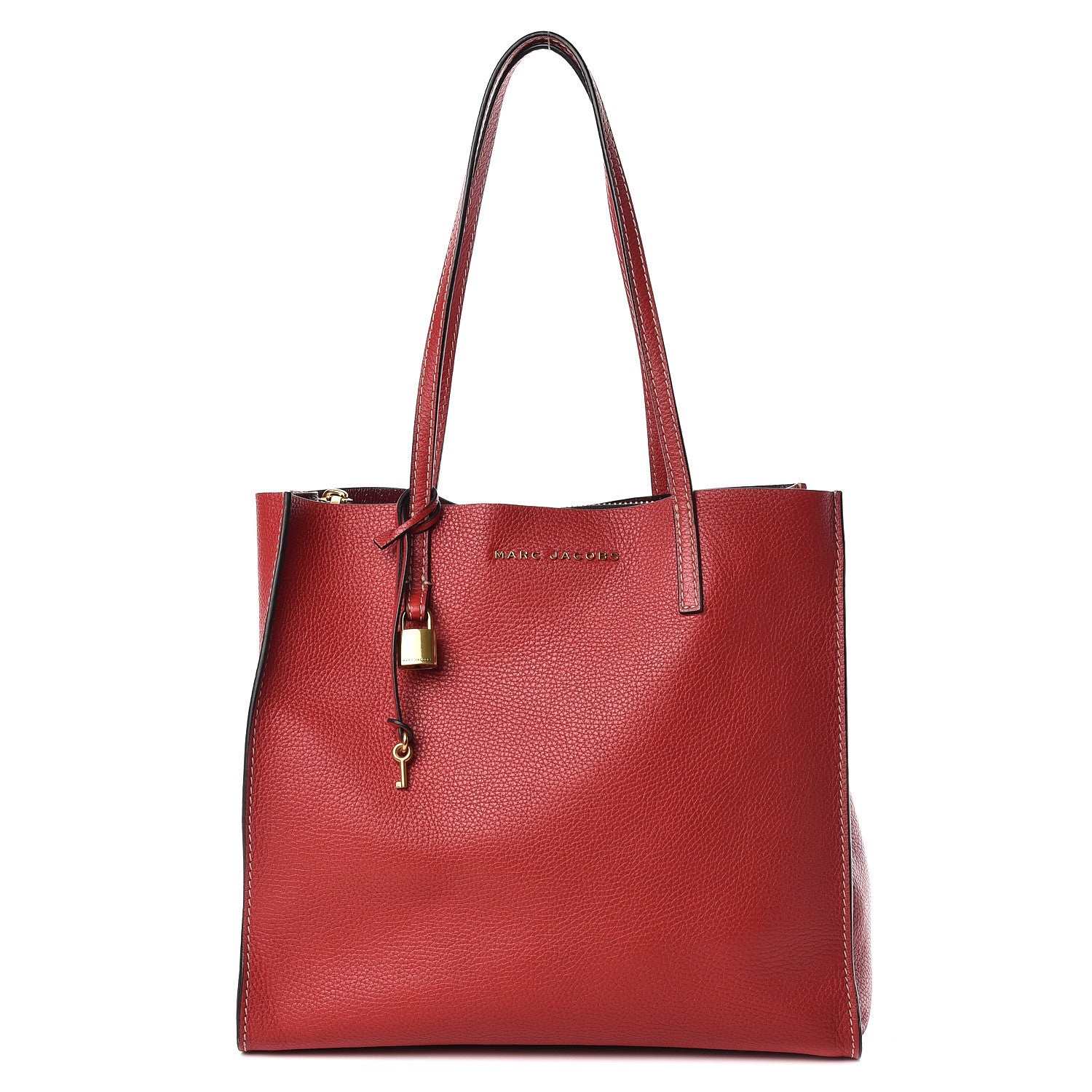 Marc Jacobs Grained Calfskin Grind Shopper Tote Red 1 of 16