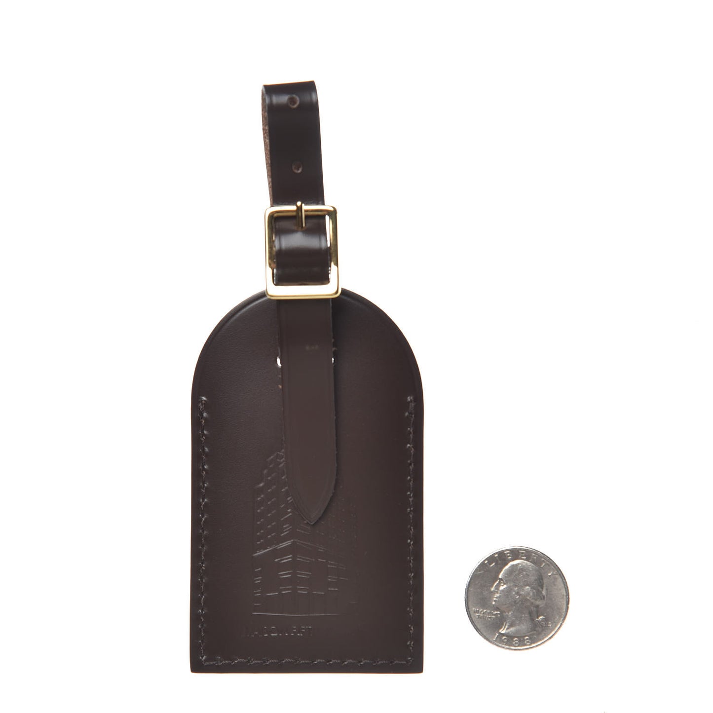 Calfskin Luggage Tag Ebene