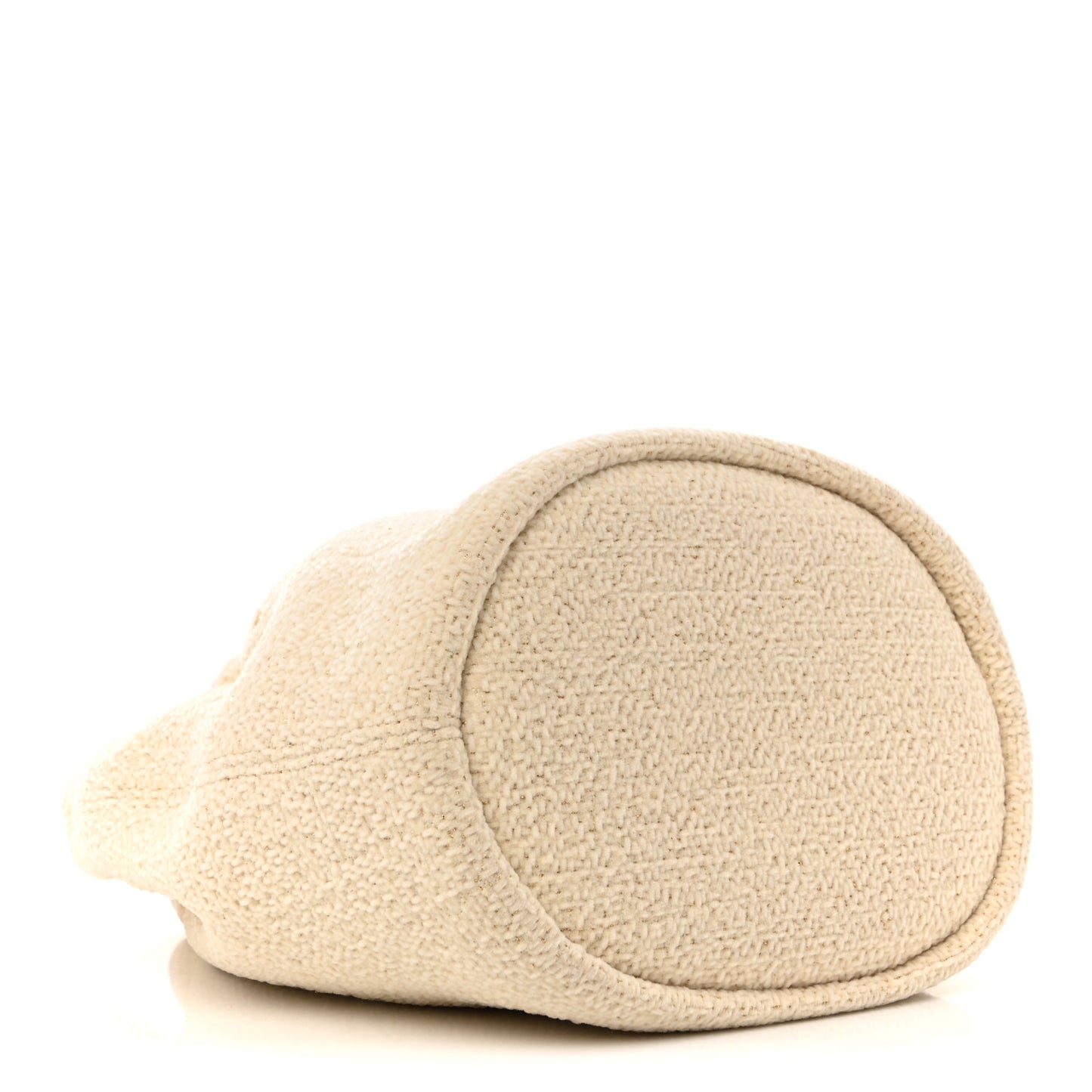 Lurex Boucle Deauville Drawstring Bucket Bag Ivory