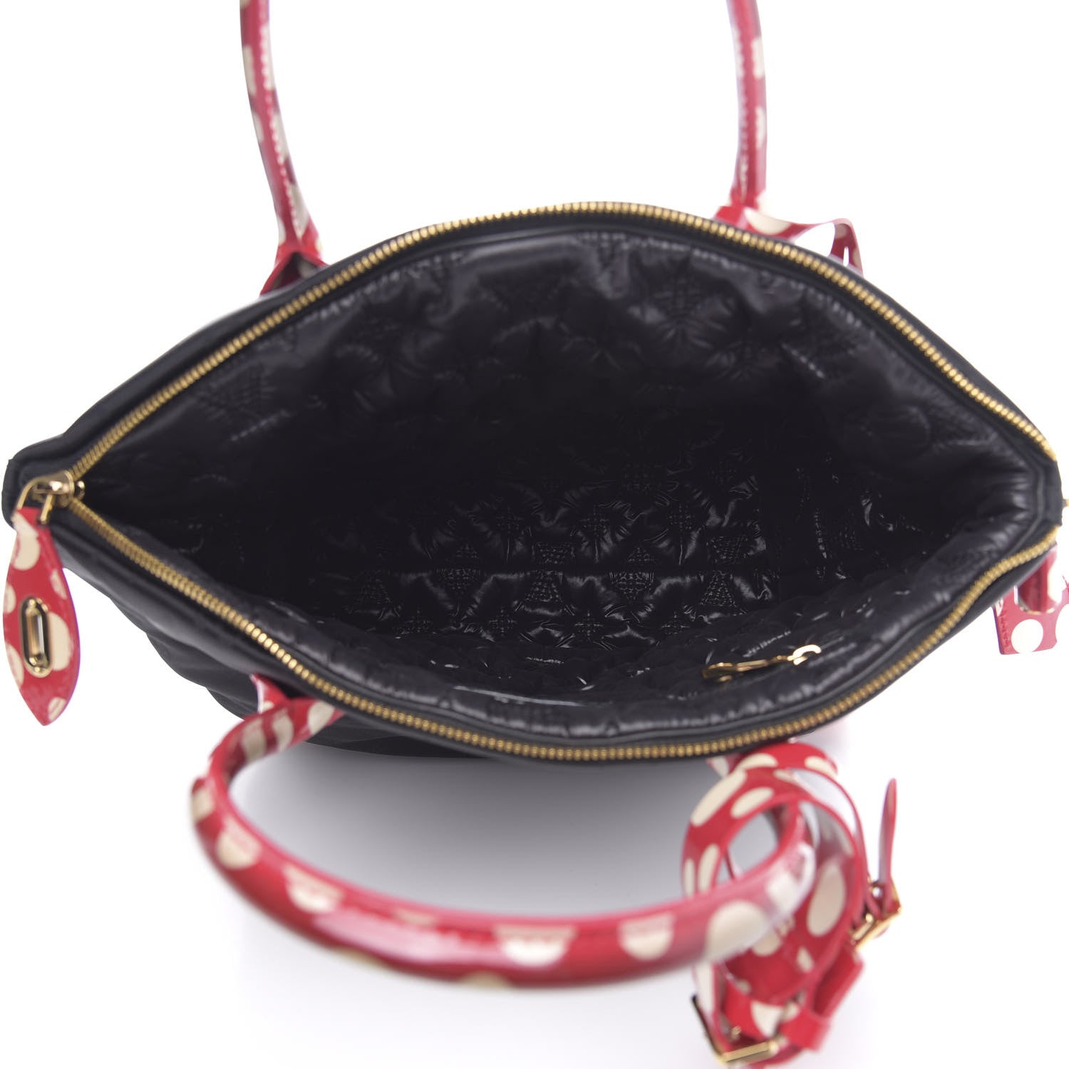 Louis Vuitton Nylon Monogram Kusama Infinity Dots Vertical Lockit Black Red 5 of 11