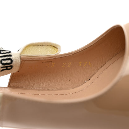 Christian Dior Patent Ribbon J'Adior Slingback 100mm Pumps 37.5 Nude 8 of 8