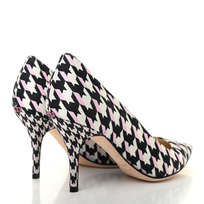 Christian Dior Canvas Herringbone Volt Pump 36.5 Black White 4 of 12