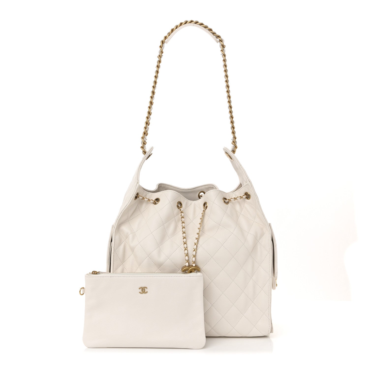 Chanel Caviar Quilted Medium Chanel 25 Handbag White 7 of 21