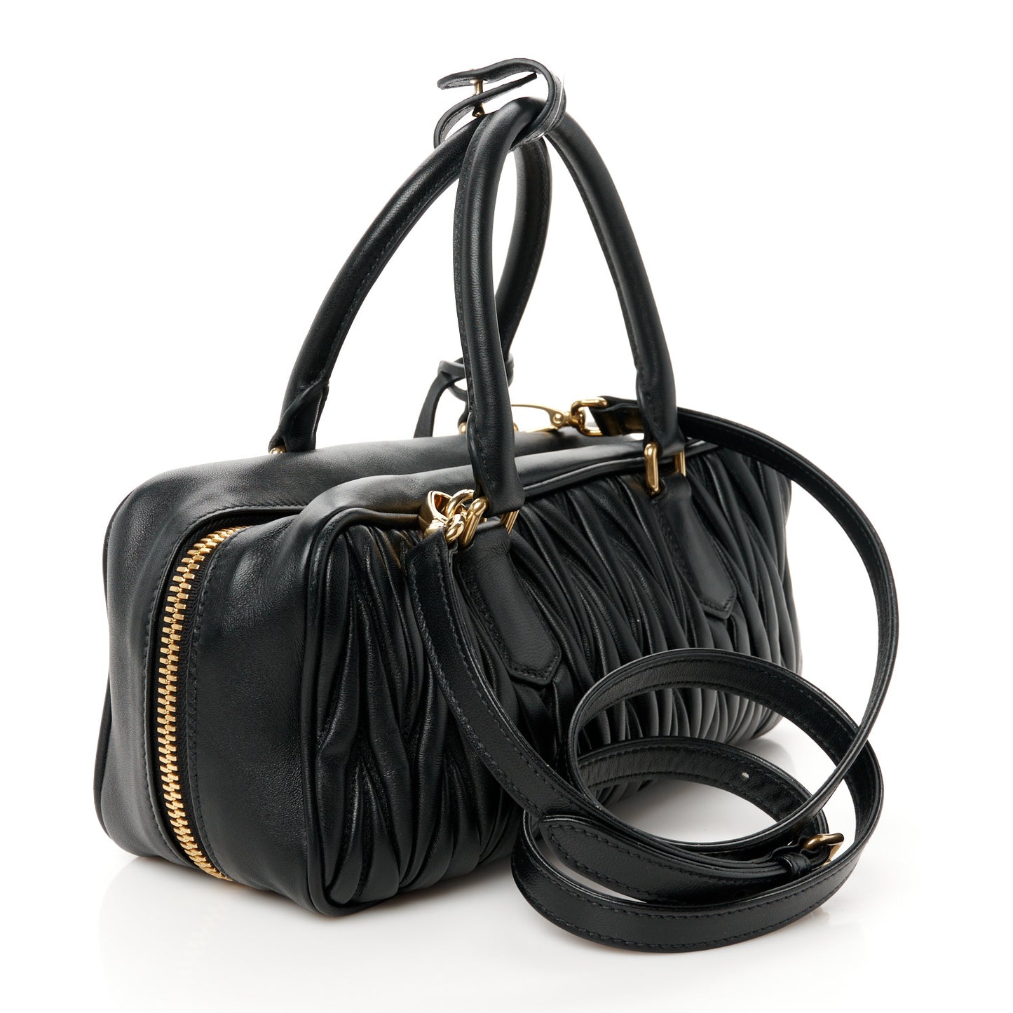 Nappa Matelasse Large Arcadie Top Handle Bag Black
