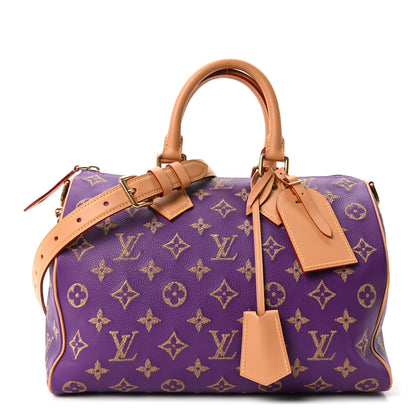 Louis Vuitton Calfskin Embroidered Monogram Speedy P9 Bandouliere 30 Golden Lotus Purple 1 of 10