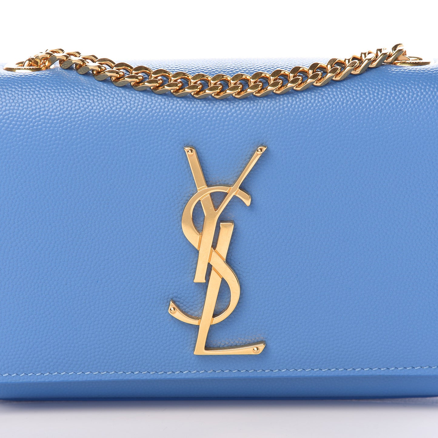 Grain De Poudre Small Classic Monogram Kate Satchel Blue Clair