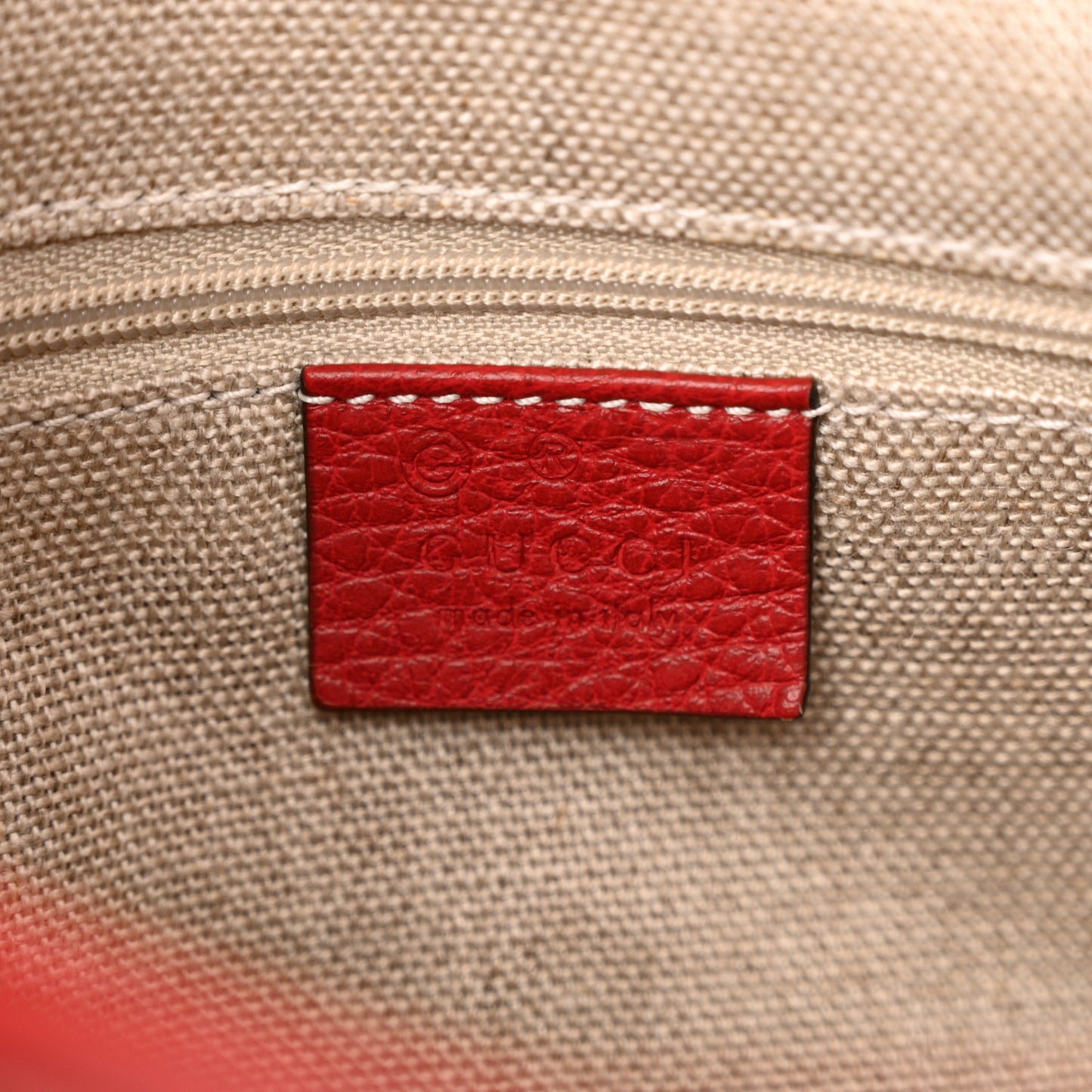 Dollar Calfskin Interlocking G Top Handle Shoulder Bag Red