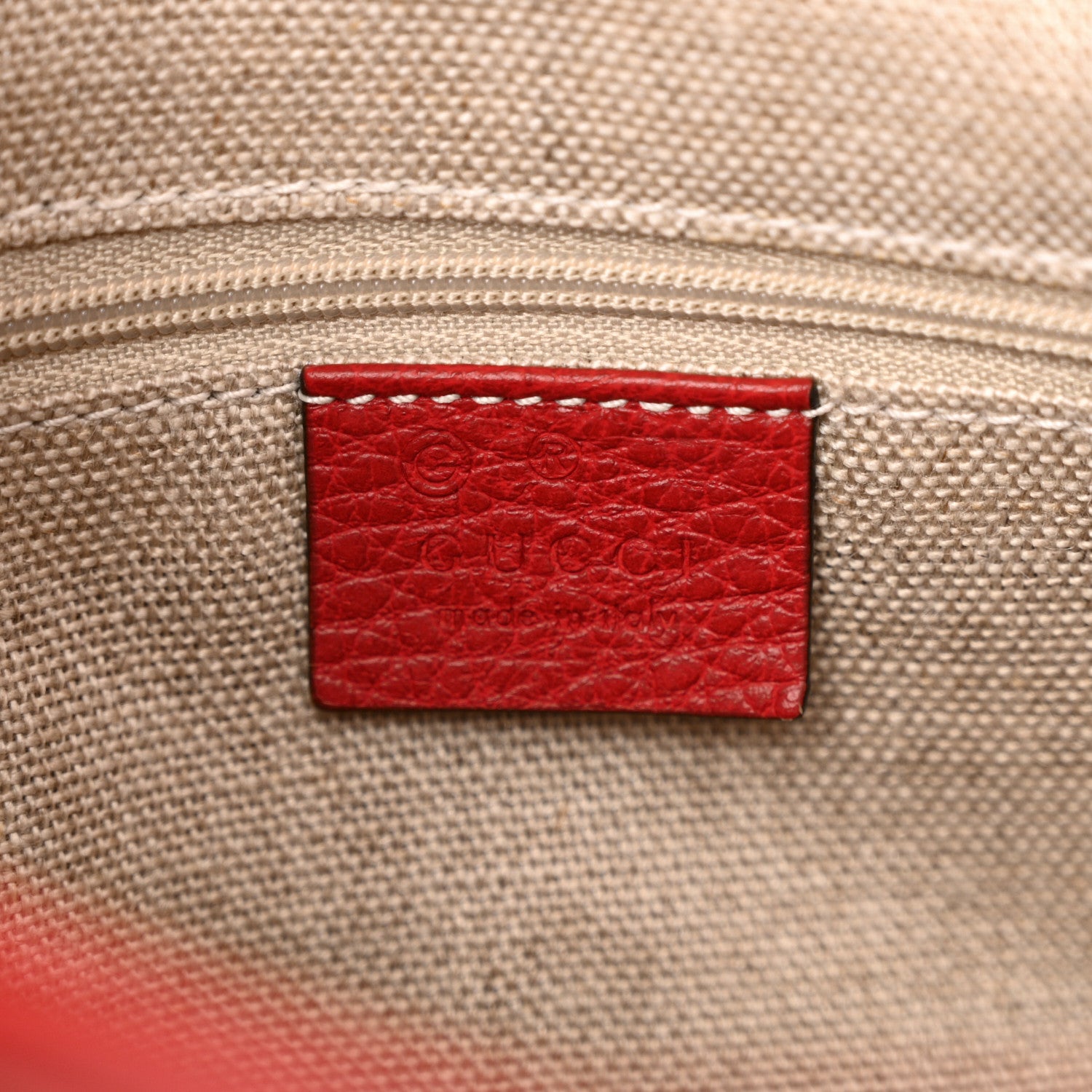 Gucci Dollar Calfskin Interlocking G Top Handle Shoulder Bag Red 6 of 11