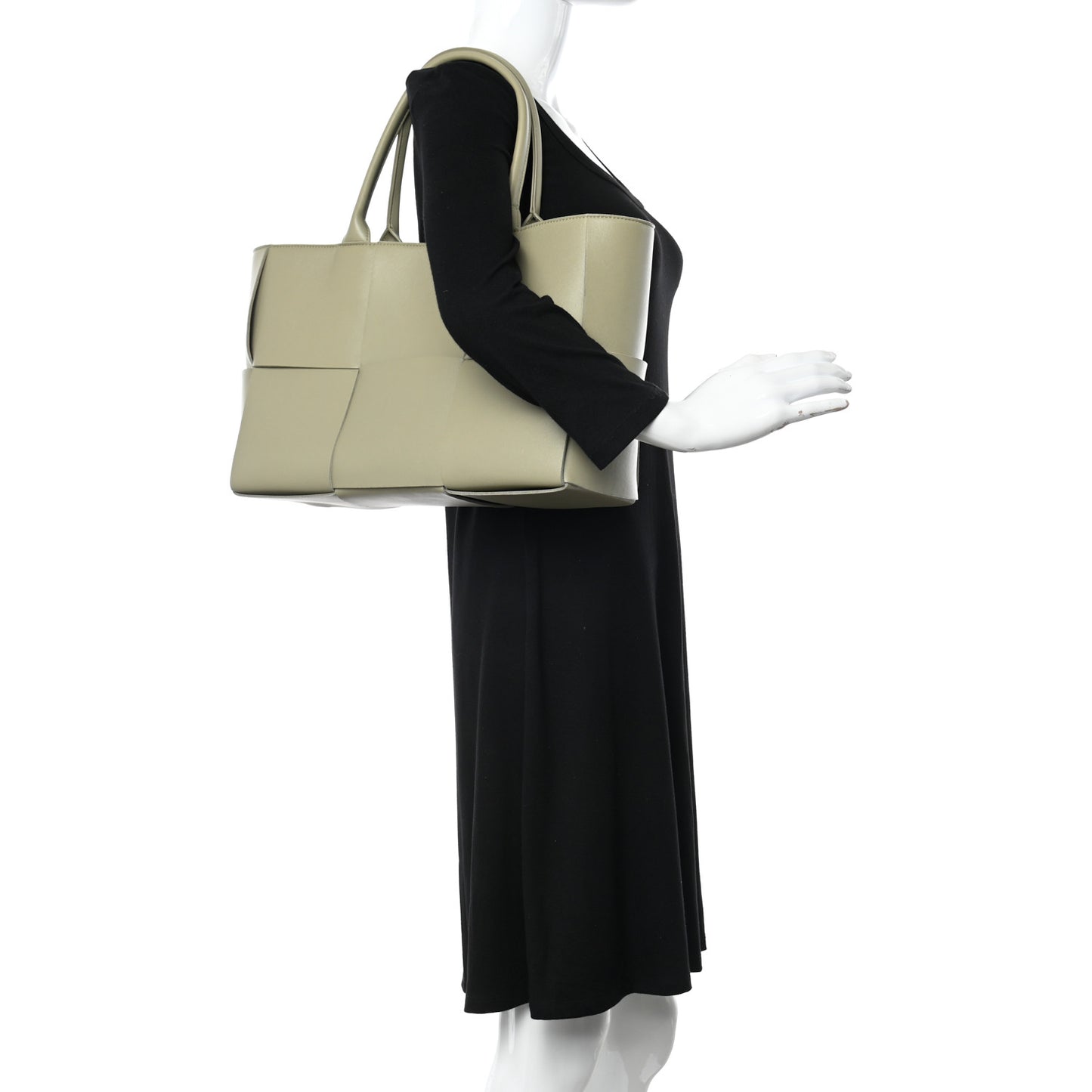 Nappa Maxi Intrecciato Medium Arco Tote Travertine