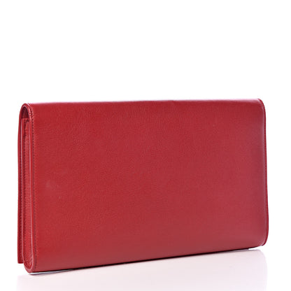 Saint Laurent Calfskin Monogram Large Belle De Jour Clutch Red 3 of 7