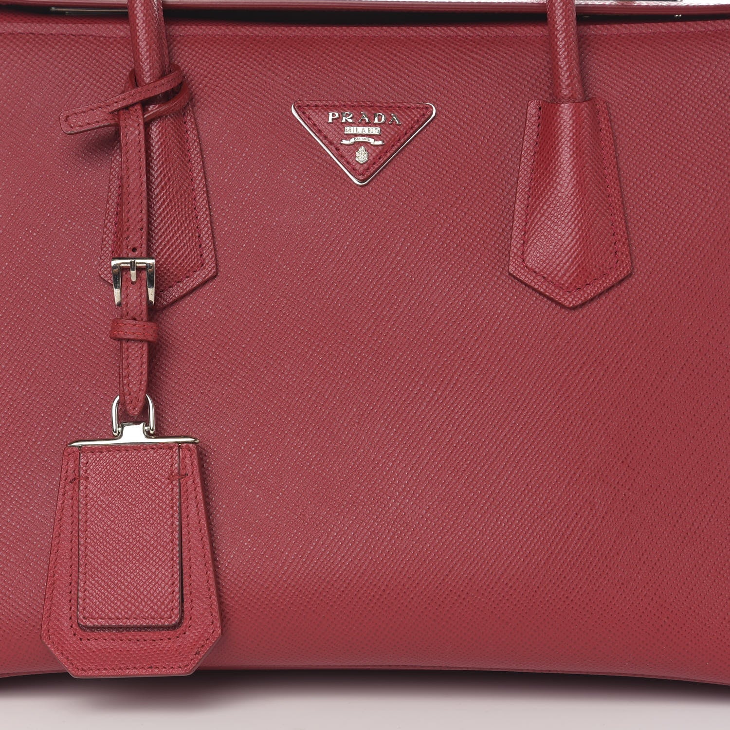 Prada Saffiano Cuir Twin Tote Fuoco 12 of 12