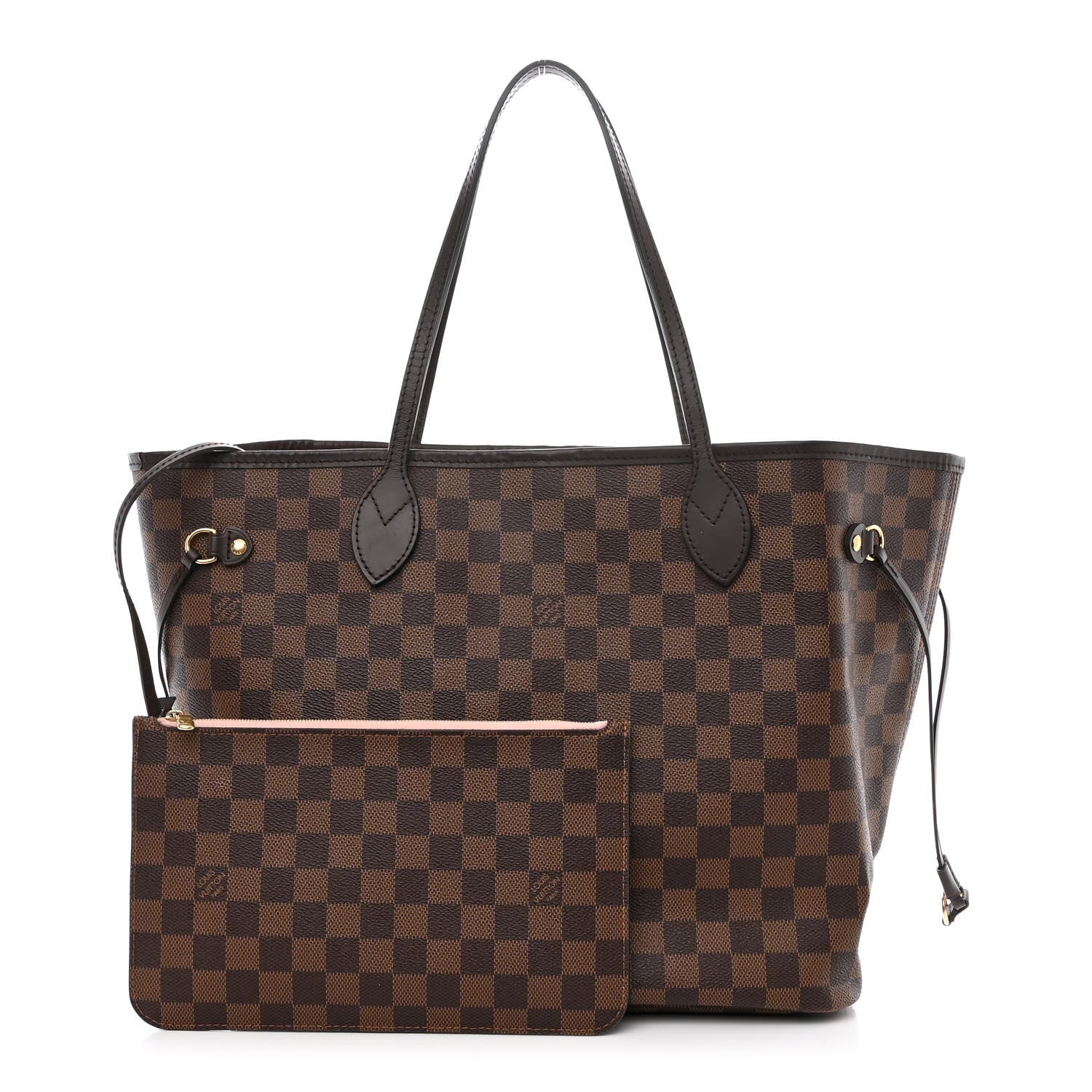 Louis Vuitton Damier Ebene Neo Neverfull MM Rose Ballerine 1 of 16